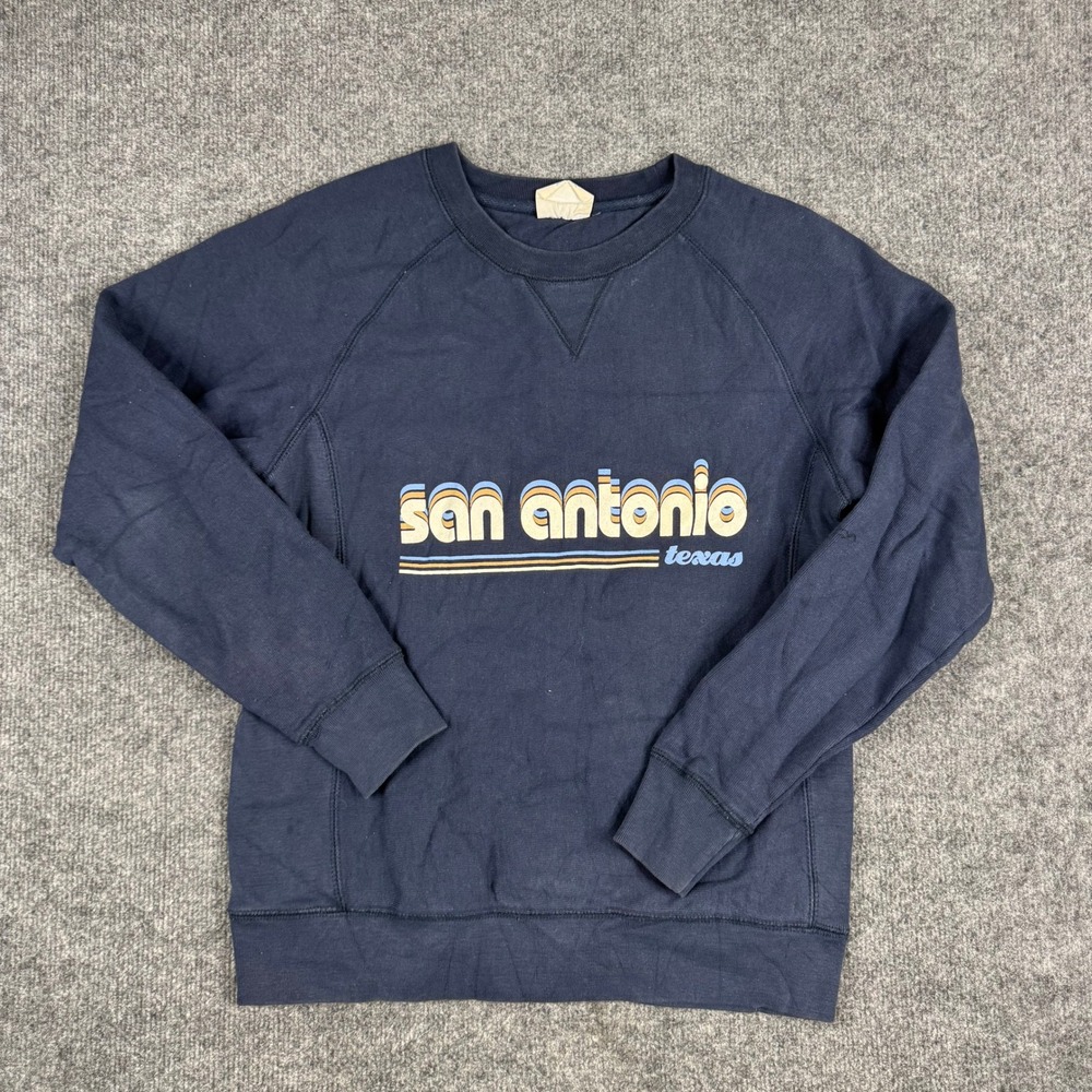 Champion Sweatshirt Mens Size Small Navy Reverse Weave San Antonio Texas Graphic